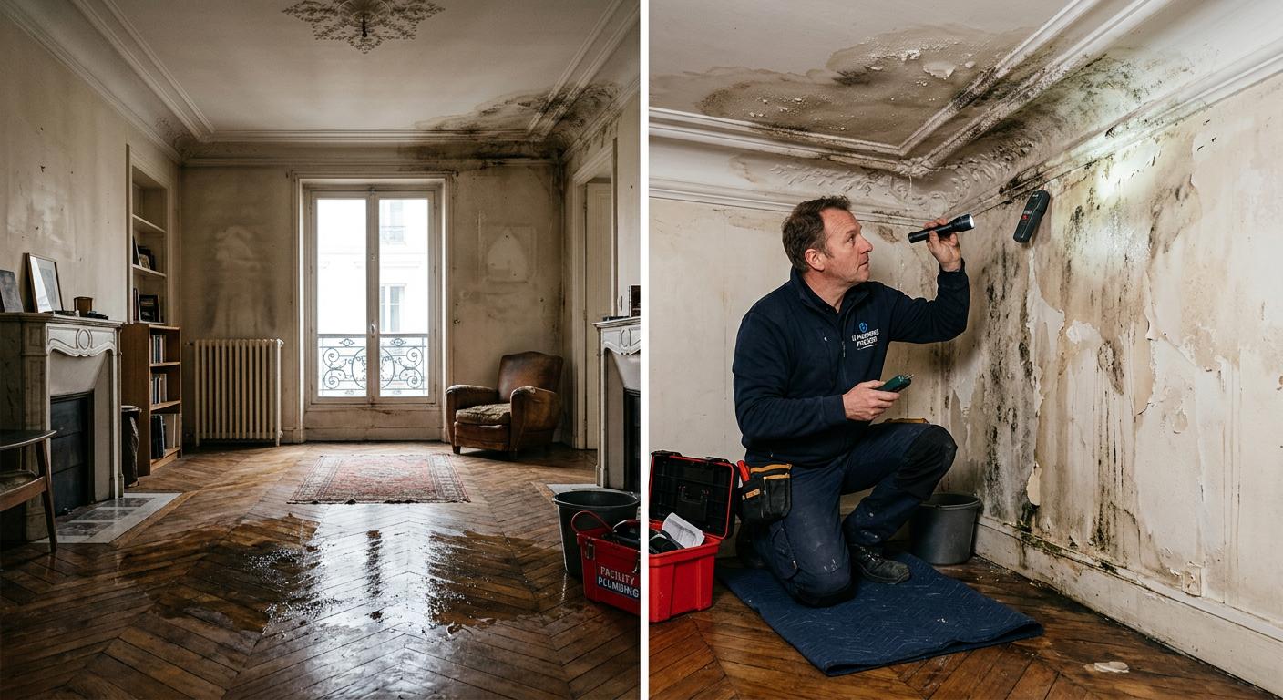 Intervention urgente dégât des eaux dans un appartement à Argenteuil