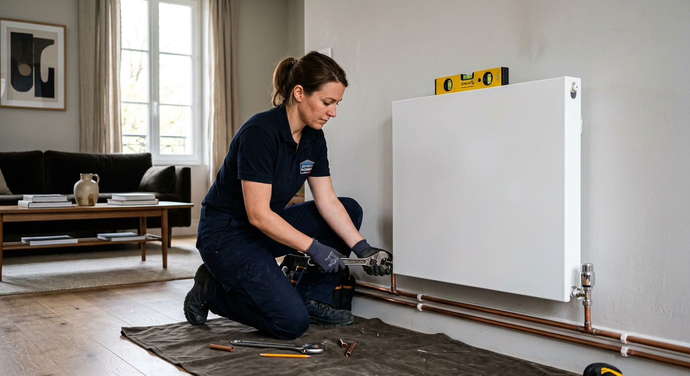Installation de radiateur et robinet thermostatique à Argenteuil