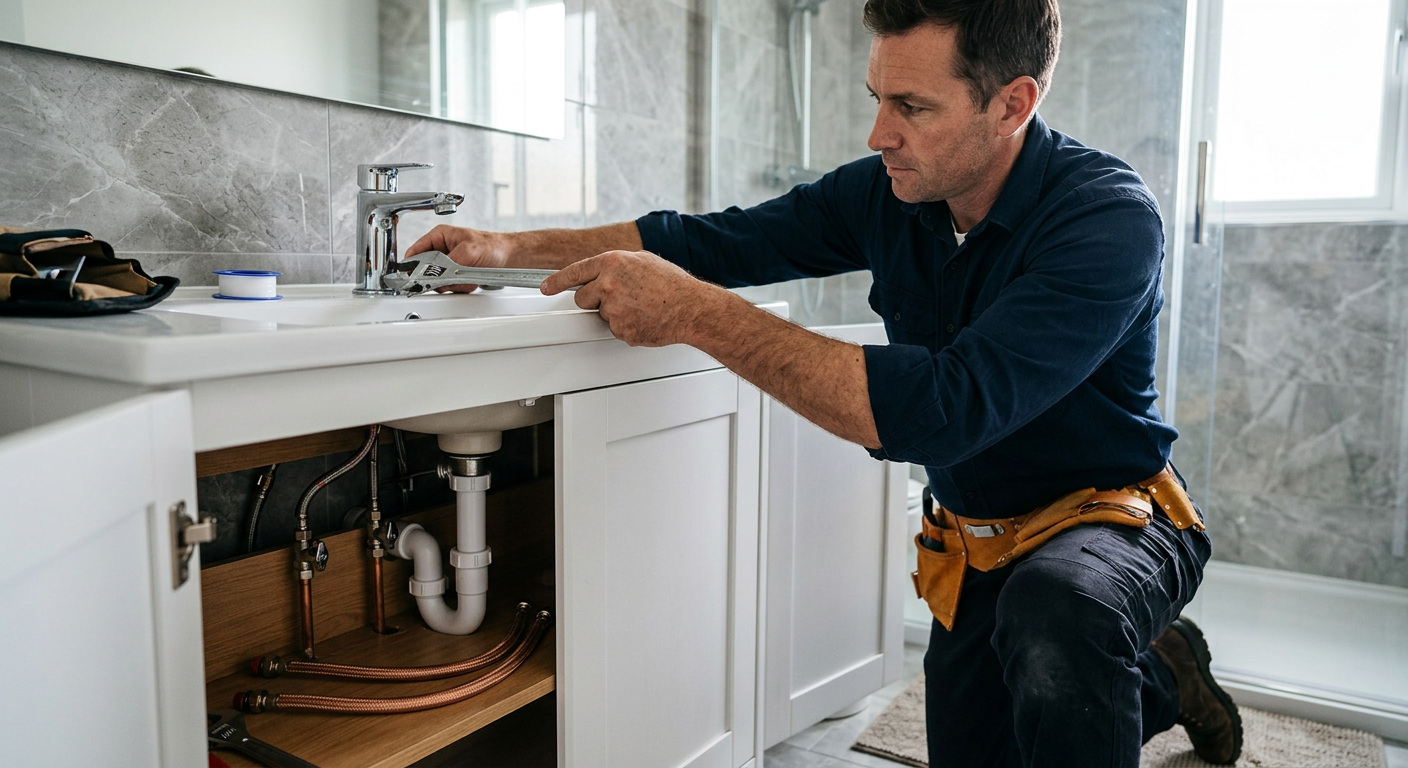 Pose de mitigeur chromé par un plombier à Argenteuil